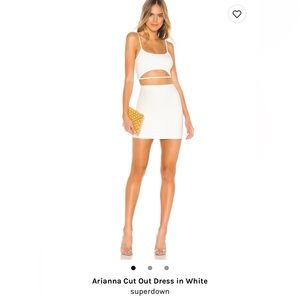 White Superdown Ariana cut out dress, size M NWOT